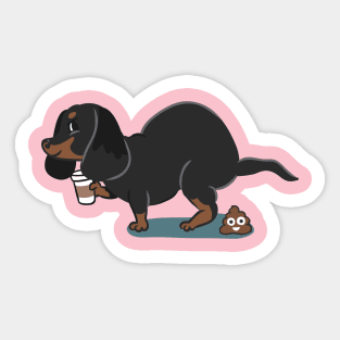 Coffee makes me poop Dachshund Sticker